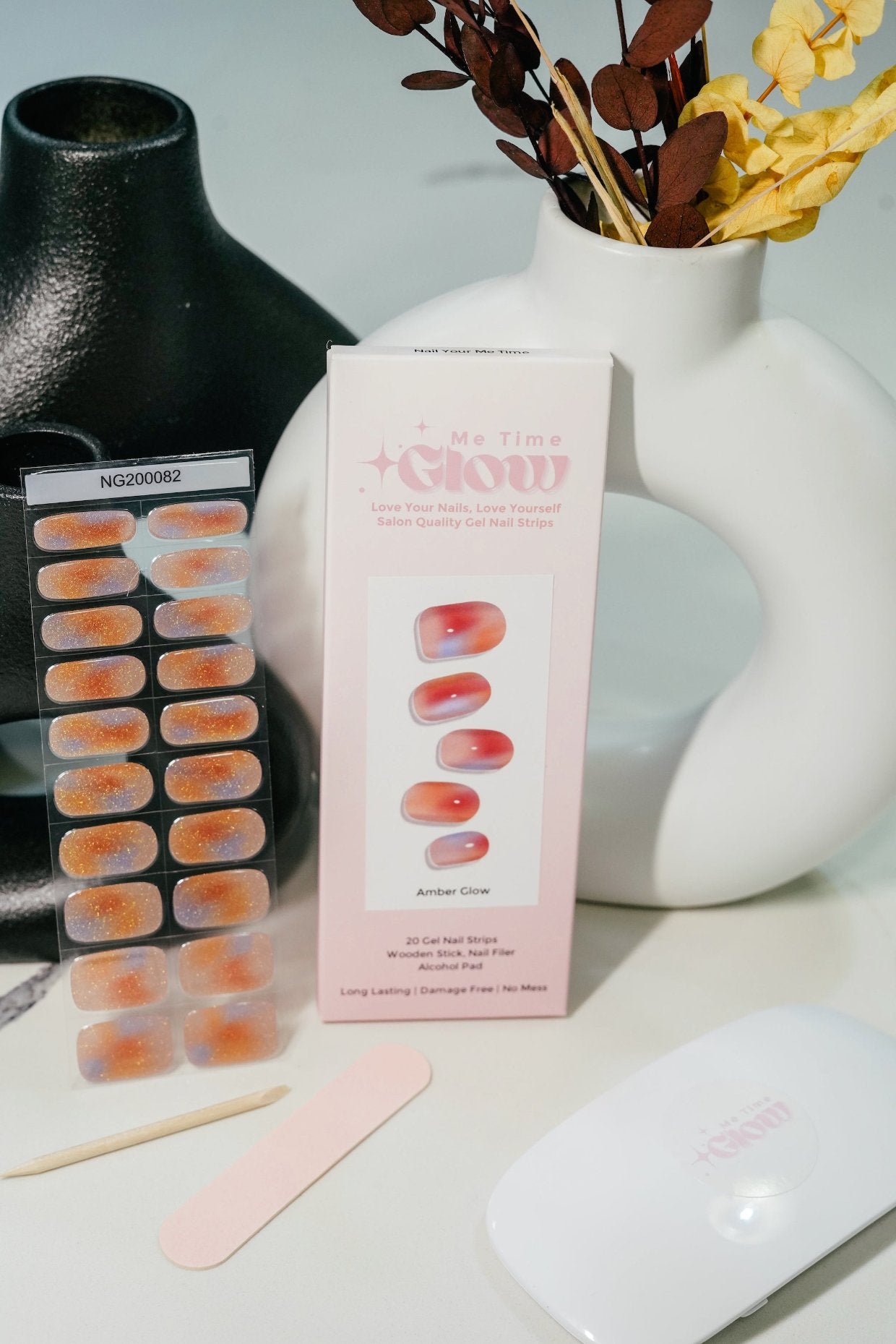 Amber Glow Semicured Gel Nail Strip